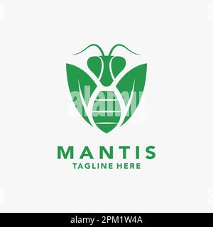 Mantis insect logo design Stock Vector