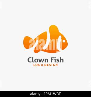 Clown fish logo design Stock Vector