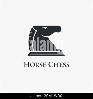 Horse chess logo design Stock Vector