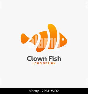 Clown fish logo design Stock Vector