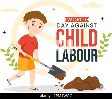 Child labour vector illustration with working kid and businessman Stock ...