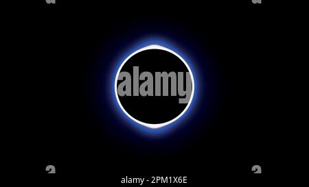 Circular vision modern futuristic glowing blue neon circle with dark background and black circle of negative space perfect for text or logo placement Stock Vector