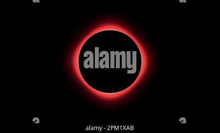 Modern futuristic glowing red neon circle with dark background and black circle of negative space perfect for text or logo placement Stock Vector