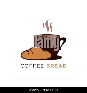 Coffee and Bread shop design vector,best for food and beverages cafe or restaurant logo icon template Stock Vector