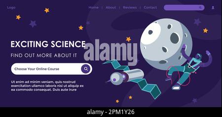 Exciting science, find out more about it website Stock Vector