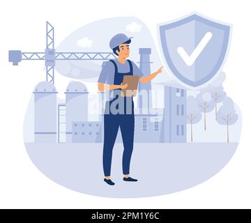 Working environment concept, workplace safety, workplace assessment, flat vector modern illustration Stock Vector