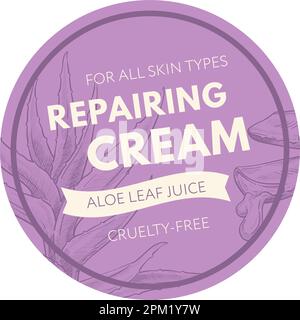 For all skin types, repairing cream with aloe Stock Vector