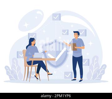 Application service concept, SaaS technology, packaged software, decentralized application, cloud computing, software licensing, flat vector modern il Stock Vector