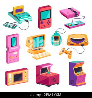 Retro games, and appliances for entertainment Stock Vector
