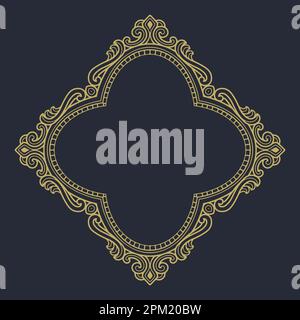 A gold frame with a border in the middle. Stock Vector