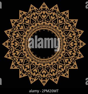 Gold mandala with a circle in the center. Stock Vector