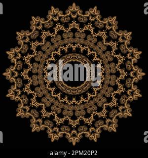 Gold mandala with a pattern in the center. Stock Vector