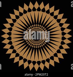 A black and gold design with a circle in the center. Stock Vector