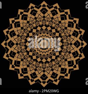 Gold mandala with dark background Stock Vector