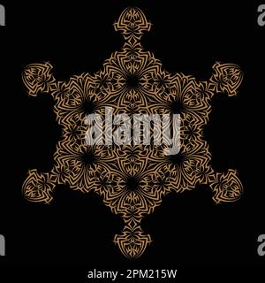 Gold pattern on a black background Stock Vector