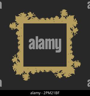 A frame made of gold leaves and palm trees Stock Vector