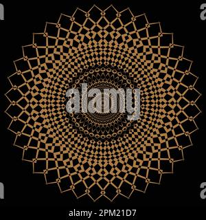 Gold mandala with a pattern in the center Stock Vector