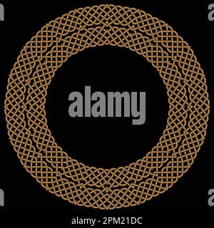 A gold circle with a pattern in the center. Stock Vector