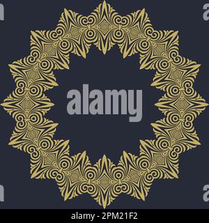 Gold Mandala with a circle in the center Stock Vector