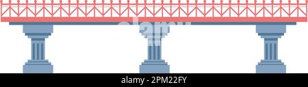 Simple bridge with pillars base and railing vector Stock Vector