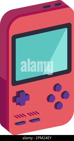 Retro old school games, tetris gadget with screen Stock Vector