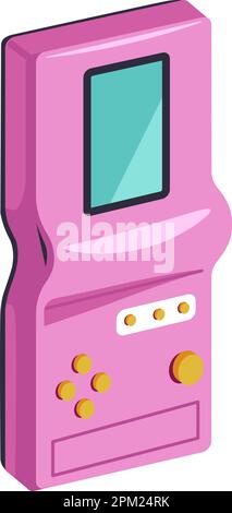 Retro old school games, classic tetris games Stock Vector