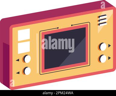 Retro old school PSP gadget with buttons for games Stock Vector