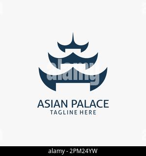 Asian palace building logo design Stock Vector