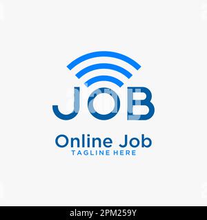 Online job logotype design Stock Vector