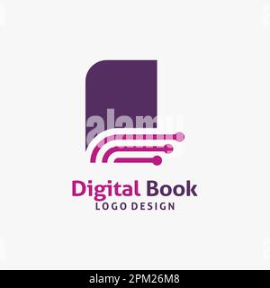 Digital book logo design Stock Vector
