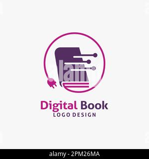 Digital book logo design Stock Vector