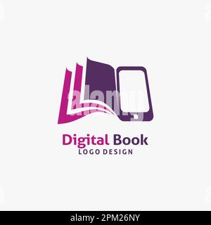 Digital book logo design Stock Vector
