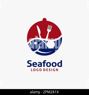 Seafood logo design Stock Vector