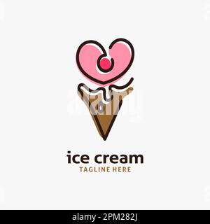 Ice cream cone logo design Stock Vector