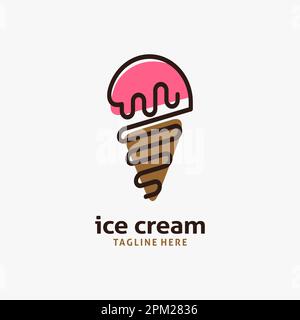 Ice cream cone logo design Stock Vector