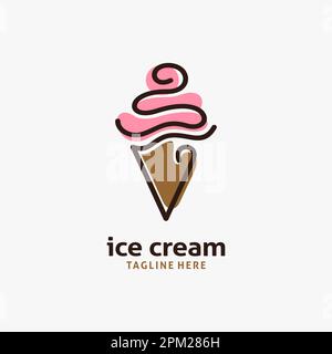 Ice cream cone logo design Stock Vector