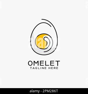 Egg line art logo design Stock Vector