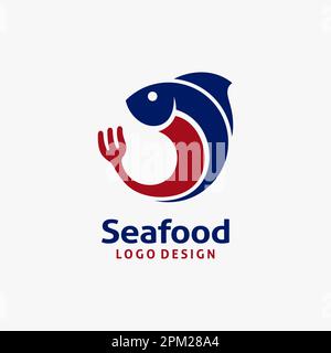 Seafood logo design Stock Vector