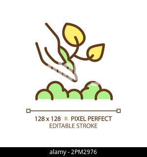Replanting green RGB color icon Stock Vector