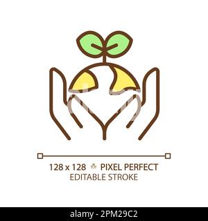 Agroecology green RGB color icon Stock Vector