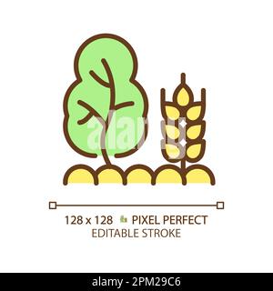 Agroforestry green RGB color icon Stock Vector