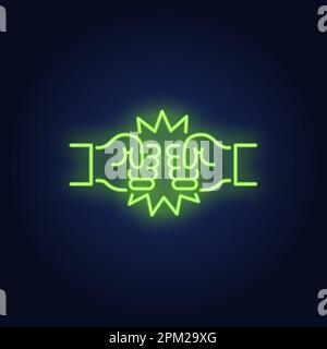 Two bro fists neon sign Stock Vector