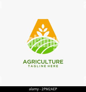 Letter A for agriculture logo design Stock Vector