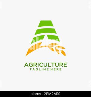 Letter A for agriculture logo design Stock Vector