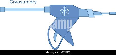 Cryo instruments for Cryosurgery vector line illustration. Liquid ...