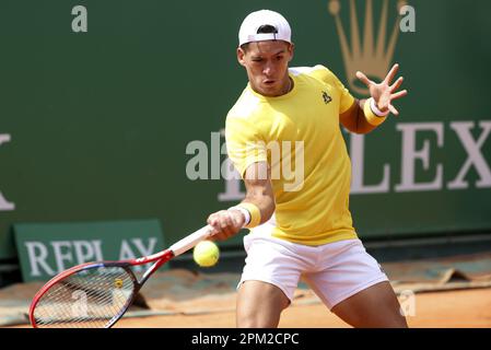 David Goffin of Belgium during day 2 of the Rolex Monte-Carlo Masters 2023,  an ATP Masters 1000 tennis event on April 10, 2023 at Monte-Carlo Country  Club in Roquebrune Cap Martin, France 