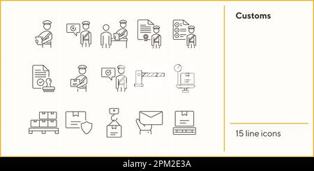 Customs icons Stock Vector