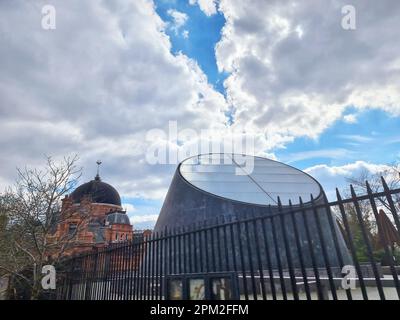 The Royal Observatory, Greenwich is an observatory situated on a hill in Greenwich Park in south east London, overlooking the River Thames to the north. The Royal Observatory was constructed in 1675 during Charles 111's reign. The Meridian Line (start of GMT) passes through it. United Kingdom. Stock Photo