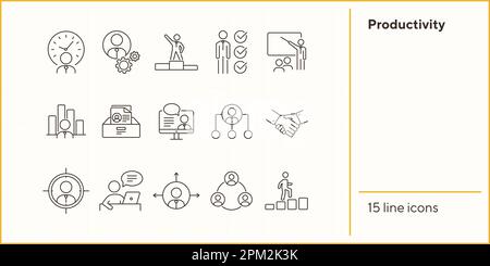 Productivity icons Stock Vector