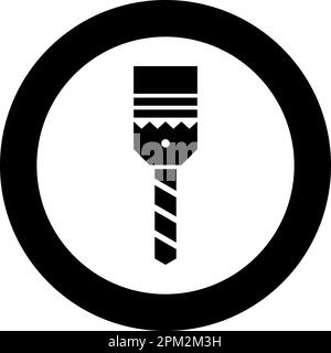 Drill with cartridge bit stationary use icon in circle round black color vector illustration image solid outline style simple Stock Vector
